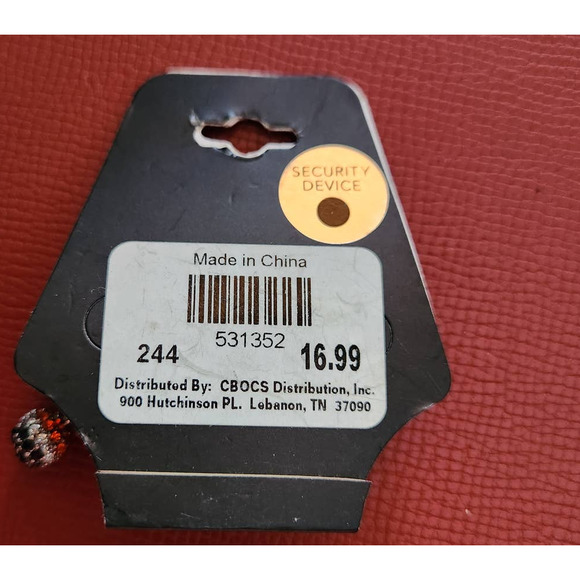 Silver Tone Orange, Black & White Crystal Earrings Sapphire Brand Cracker Barrel - Picture 4 of 4